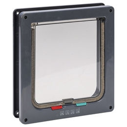 Produktbild von Beeztees Katzenklappe Muze Grau aus Kunststoff 23,5 x 25,2 cm