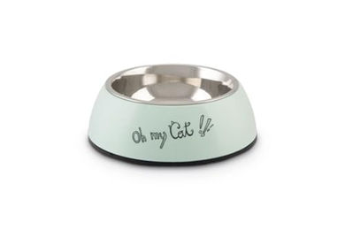 Beeztees Katzennapf Oh My Cat Mint aus Edelstahl rutschfest 160ml - 160 ml – Bild 1 von 1