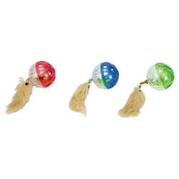 Produktbild von Beeztees Katzenspielzeug Ball mit Feder aus Kunststoff und Plüsch-Schweif