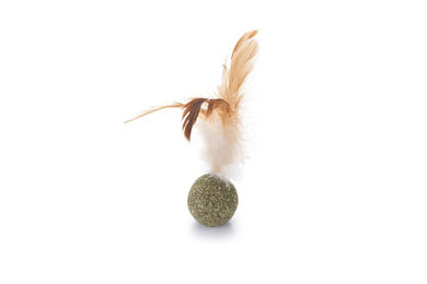 Beeztees Katzenspielzeug Catnip Ball mit Federn aus Naturmaterial 12 cm – Bild 1 von 2