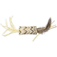 Produktbild von Beeztees Katzenspielzeug Catnip Stick Omazo aus Naturmaterial mit Katzenminze, Bast und Federn, Braun/Beige/Bunt