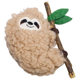 Beeztees Katzenspielzeug Dschungel Matatabi Faultier aus Plüsch mit Katzenminze in Beige oder Braun – Bild 1 von 3