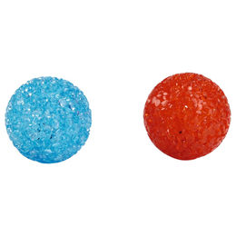 Produktbild von Beeztees Katzenspielzeug Glitzerball aus Kunststoff 2er Pack Blau und Rot