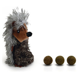 Beeztees Katzenspielzeug Igel aus Plüsch mit Katzenminze-Bällen, Bunt, 11,5 cm – Bild 1 von 3