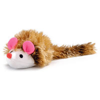 Produktbild von Beeztees Katzenspielzeug Langhaarige Maus aus Plüsch bunt für erwachsene Katzen