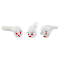 Produktbild von Beeztees Katzenspielzeug Maus aus Plüsch in Weiß 3 Stück