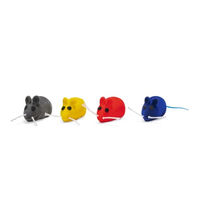 Produktbild von Beeztees Katzenspielzeug Maus aus Velours mit Quietschefunktion Mix 3 Stück