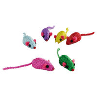 Produktbild von Beeztees Katzenspielzeug Mäuse Set aus Sisal in Bunt 6 Stück