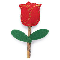 Produktbild von Beeztees Katzenspielzeug mit Catnip und Matatabi Rose aus Filz in Rot-Braun 12x4x2 cm