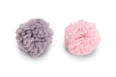 Beeztees Katzenspielzeug Orco Wollbälle aus Polyester in Rosa und Grau - 2 x 4 cm – Bild 1 von 5