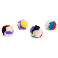 Produktbild von Beeztees Katzenspielzeug Regenbogenball aus Plüsch mit Katzenminze bunt 4 Stück