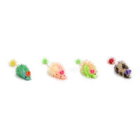 Produktbild von Beeztees Katzenspielzeug Regenbogenmaus aus Plüsch bunt 6,5 x 3,5 cm