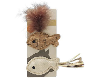 Beeztees Katzenspielzeug Sadie Fisch aus Plüsch mit Catnip in Braun und Beige – Bild 1 von 7