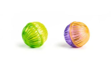 Produktbild von Beeztees Katzenspielzeug Set aus 2 bunten Kunststoff-Spielbällen mit Perlen Durchmesser 4cm