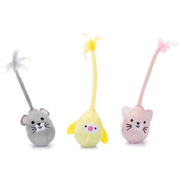 Beeztees Katzenspielzeug Wobbler Loena Plüsch Federspielzeug für Kitten 28cm – Bild 1 von 5