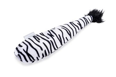 Beeztees Katzenspielzeug Zebraschwanz Plüsch mit Catnip Schwarz/Weiß 30x8x3 cm – Bild 1 von 7