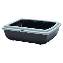 Beeztees Katzentoilette Juliet Eco offene Schale aus recyceltem Kunststoff Hellblau Schwarz – Bild 1 von 5
