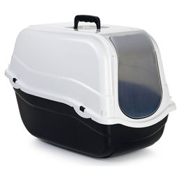 Beeztees Katzentoilette Romeo offene Schalentoilette aus Kunststoff Schwarz Weiß – Bild 1 von 10