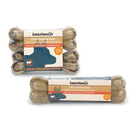 Beeztees Kauknochen mit Ochsenziemerfüllung aus Rind 15 cm 100 g - 10 x 100 g – Bild 1 von 3