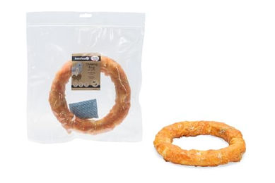 Beeztees Kausnack Kauring Rinderhaut mit Huhn ohne Zucker und Farbstoffe 19 cm – Bild 1 von 3