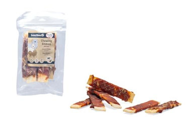 Beeztees Kausnack Ribbies Ente Hundesnack ohne Farb- und Aromastoffe und ohne Zucker – Bild 1 von 4