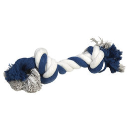 Produktbild von Beeztees Kauspielzeug Spieltau aus Baumwolle mit 2 Knoten Blau 35,5 x 7 x 7 cm - 300 g
