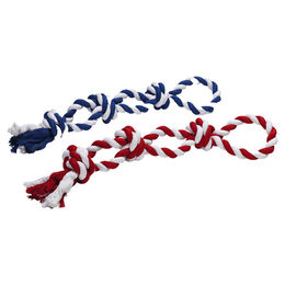 Produktbild von Beeztees Kauspielzeug Spieltau aus Baumwolle mit 2 Knoten Bunt 63 x 11 x 11 cm - 600 g