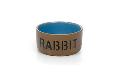 Beeztees Keramik-Futternapf für Kaninchen in Blau/Beige - 11,5 cm – Bild 1 von 3