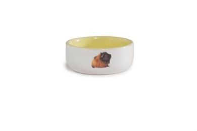 Produktbild von Beeztees Keramik-Futternapf für Meerschweinchen in Gelb und Weiß 10 cm