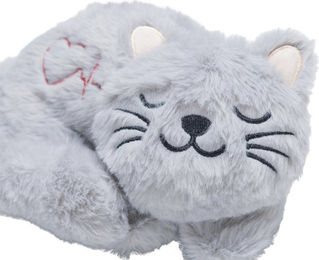 Beeztees Kitten Heartbeat Kuscheltier aus Plüsch Grau zur Beruhigung – Bild 1 von 4