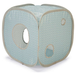 Beeztees Kitten Kubiko Katzenhaus aus Nylon in Blau mit 2 Öffnungen 35x35x35cm – Bild 1 von 4