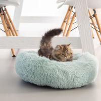 Produktbild von Beeztees Kitten Plüsch-Katzenbett Blau 50cm