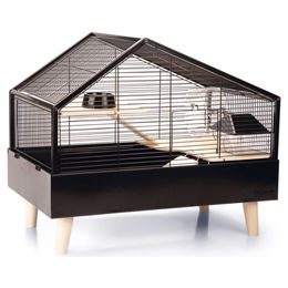 Beeztees Kleintierkäfig Ayaz Metall Schwarz für Hamster und Nager 58x38x46 cm – Bild 1 von 8