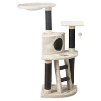 Produktbild von Beeztees Kratzbaum Dominjo für Katzen in Beige mit Plüsch und Spielball 50x50x123cm