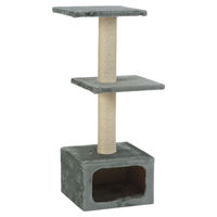 Produktbild von Beeztees Kratzbaum Dora grau für Katzen mit Sisal-Kratzfläche 38x38x91 cm
