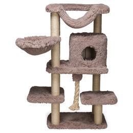Beeztees Kratzbaum Duco für Katzen in Taupe mit Sisal und Plüsch 60x45x126cm – Bild 1 von 8