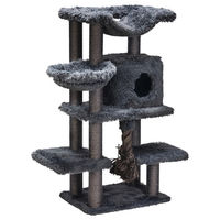 Produktbild von Beeztees Kratzbaum Duco Grau für Katzen mit Sisalstämmen und Spielseil 60x45x126cm