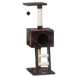 Beeztees Kratzbaum Homira L für Katzen braun Plüsch 35x35x110 cm – Bild 1 von 11