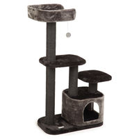 Produktbild von Beeztees Kratzbaum Poronti für Katzen schwarz-grau aus Plüsch 60x40x115cm