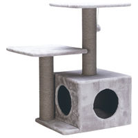 Produktbild von Beeztees Kratzbaum Serpa Fien grau für Katzen mit Höhle und Spielzeug 45x34x70 cm