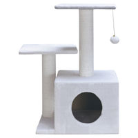 Produktbild von Beeztees Kratzbaum Serpa Fien Weiß für Katzen 70 cm mit Höhle und Spielzeug