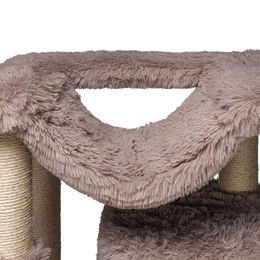 Produktbild von Beeztees Kratzbaum Zubehör Set mit Oberem Board und Hängematte Duco Beige 60x45 cm aus Plüsch