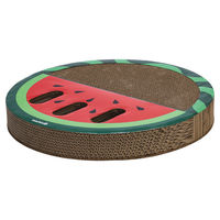 Produktbild von Beeztees Kratzbrett Melone aus Pappe für Katzen mit Spielball und Catnip 45x45cm