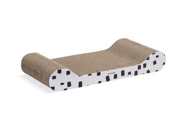 Beeztees Kratzsofa aus Kratzpappe für Katzen 49x22x25 cm in Weiß und Braun - 420 g – Bild 1 von 13