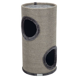 Beeztees Kratztonne Stina grau für Katzen aus Sisal und Plüsch 37x70cm – Bild 1 von 5