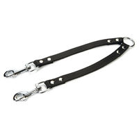 Produktbild von Beeztees Leder Doppelleine Schwarz 30 cm 18 mm