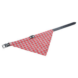 Produktbild von Beeztees Lederhalsband mit Tuch in Rot oder Schwarz - 62 cm