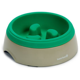 Beeztees Lento Anti-Schling-Futternapf Slow Feeder aus Melamin grün/grau – Bild 1 von 2
