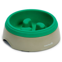 Produktbild von Beeztees Lento Anti-Schling-Futternapf Slow Feeder aus Melamin grün/grau