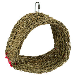 Beeztees Maica Vogelspielzeug Schaukel aus Heu und Gras in Braun 33x20cm – Bild 1 von 2
